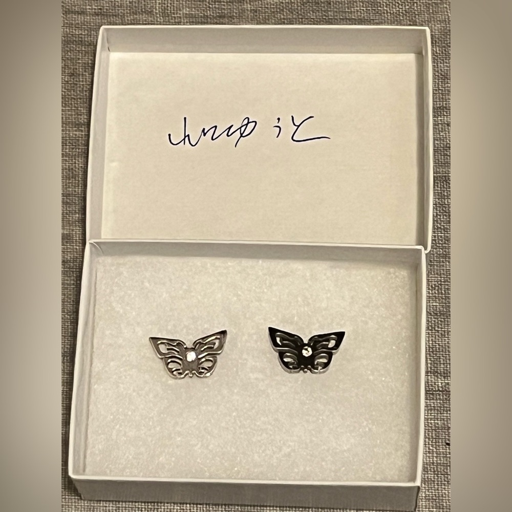 NEW - Women’s Butterfly Metal Laser Cut Earrings - signed